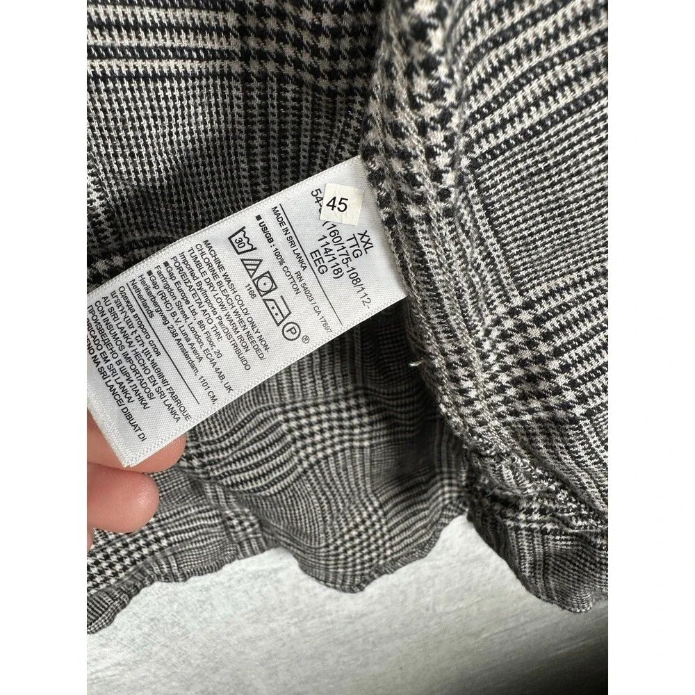 Banana Republic Men's Plaid Flannel Button Down Shirt Cotton Gray Size XXL